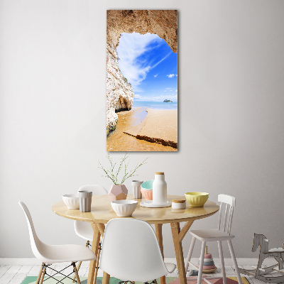 Foto auf glas vertikales Höhle am Meer