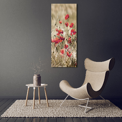 Glasbild vertikales Wildblumen