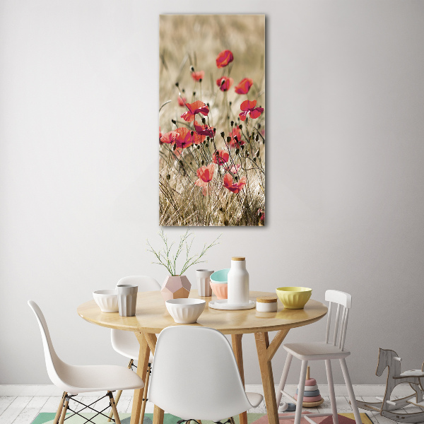Glasbild vertikales Wildblumen