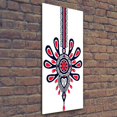 Glasbild vertikales Polnisches Volksmuster