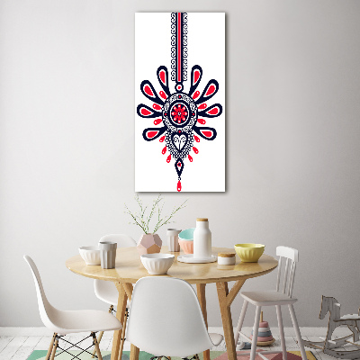 Glasbild vertikales Polnisches Volksmuster