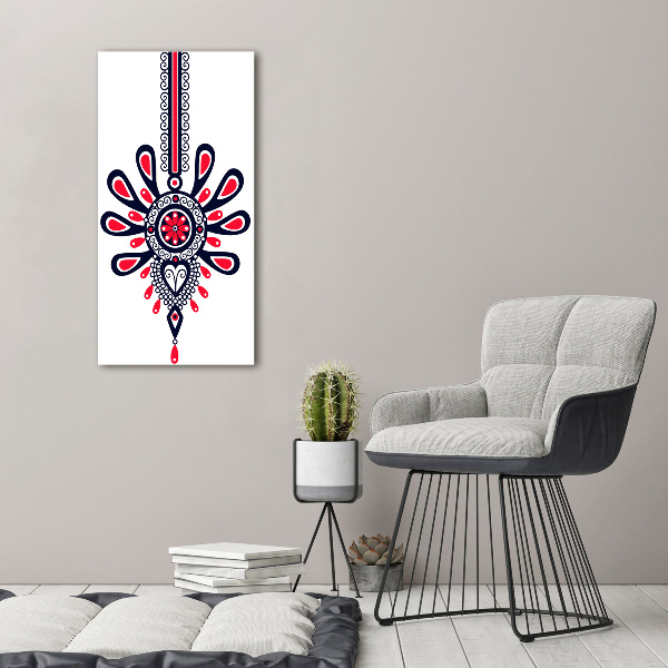 Glasbild vertikales Polnisches Volksmuster