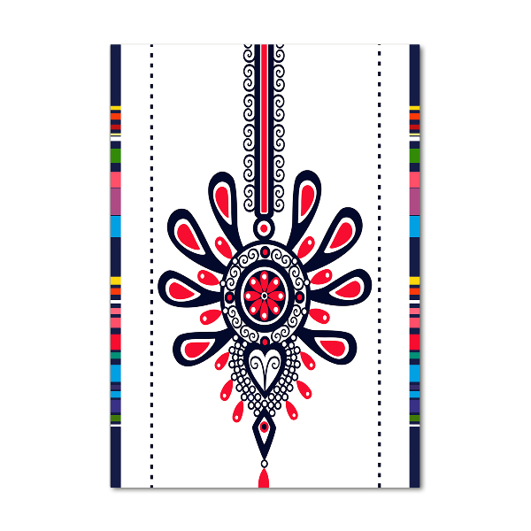 Glasbild vertikales Polnisches Volksmuster