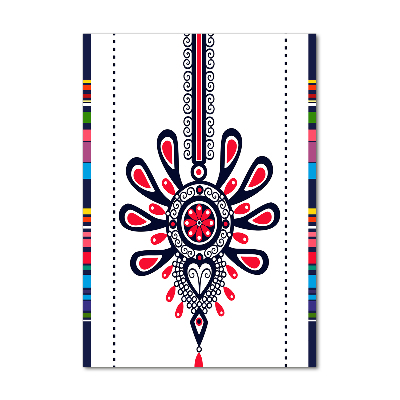 Glasbild vertikales Polnisches Volksmuster