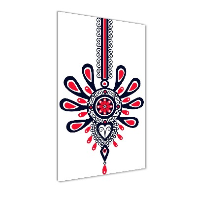 Glasbild vertikales Polnisches Volksmuster