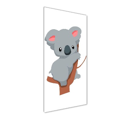 Glasbild vertikales Panda auf einem Baum