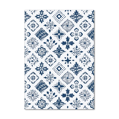 Glasbild vertikales Blumenmuster