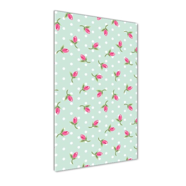 Glasbild vertikales Rosen