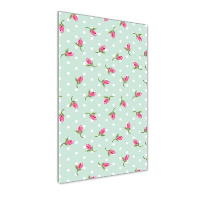 Glasbild vertikales Rosen