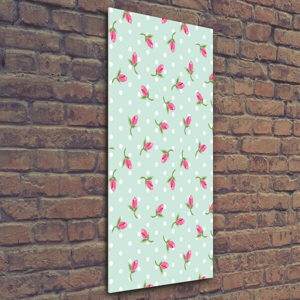 Glasbild vertikales Rosen