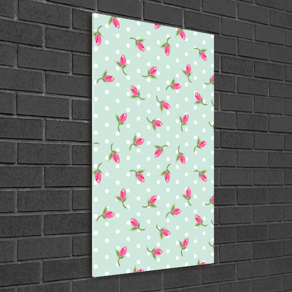 Glasbild vertikales Rosen