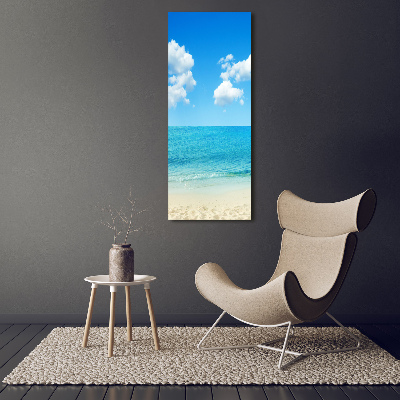 Glasbild vertikales Tropischer Strand