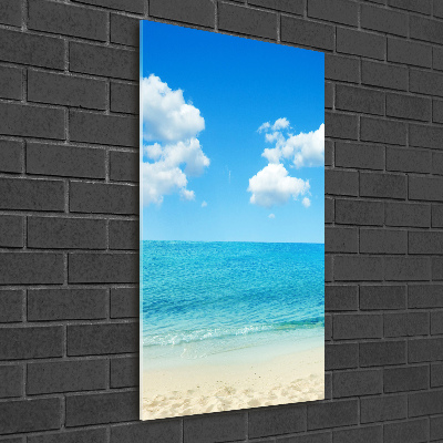 Glasbild vertikales Tropischer Strand