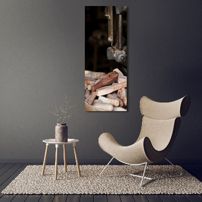Foto auf glas vertikales Holzwerkzeuge