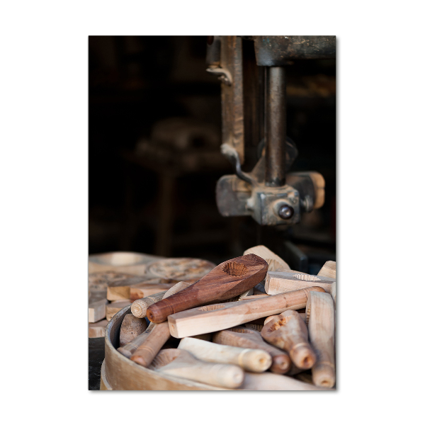 Foto auf glas vertikales Holzwerkzeuge