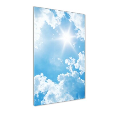Glasbild vertikales Wolken am Himmel