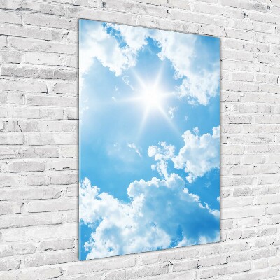 Glasbild vertikales Wolken am Himmel