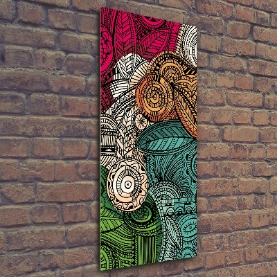 Glasbild vertikales Abstrakte Federn