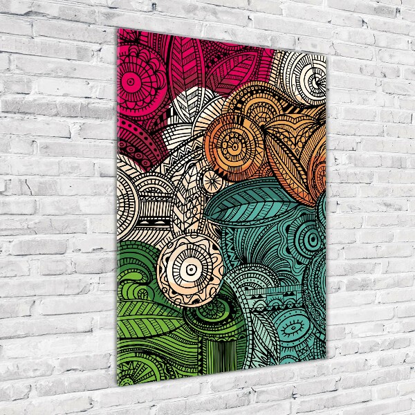 Glasbild vertikales Abstrakte Federn