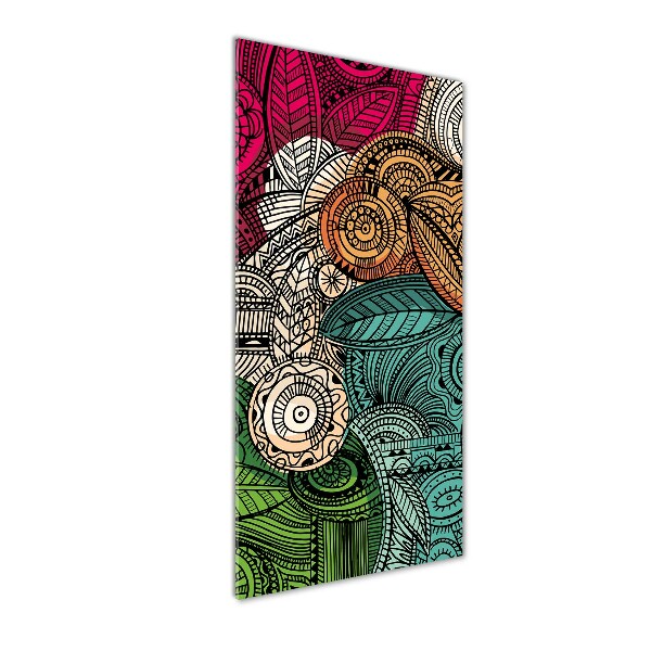 Glasbild vertikales Abstrakte Federn