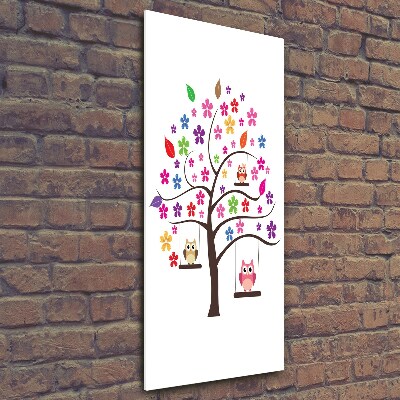 Foto auf glas vertikales Eulen auf Schaukeln