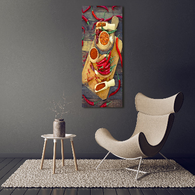 Bild aus glas vertikales Chilischoten