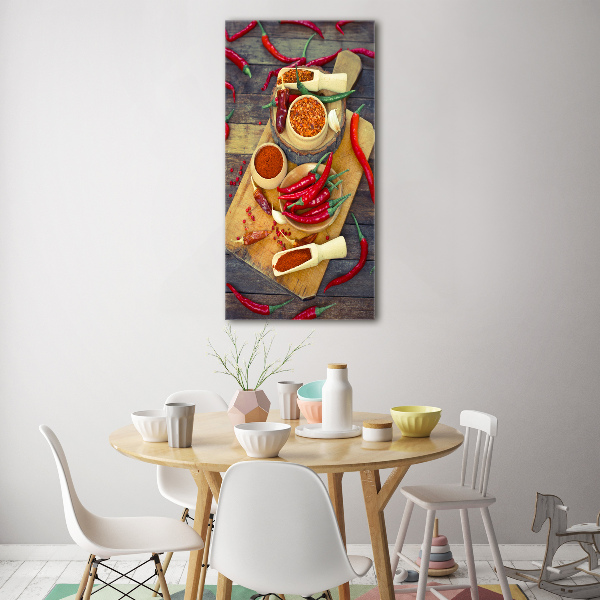 Bild aus glas vertikales Chilischoten