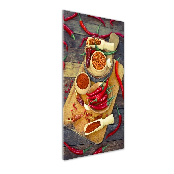 Bild aus glas vertikales Chilischoten