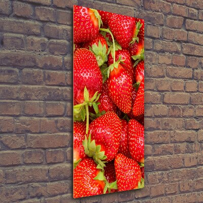 Glasbild vertikales Erdbeeren