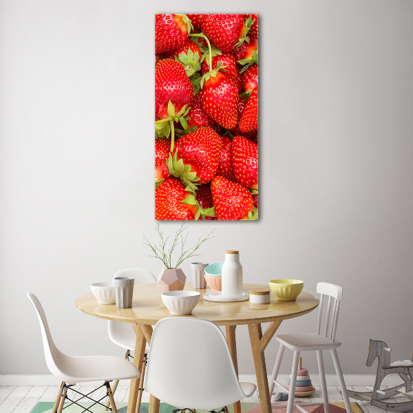 Glasbild vertikales Erdbeeren