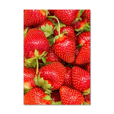Glasbild vertikales Erdbeeren