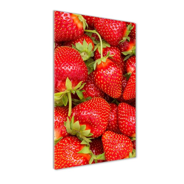 Glasbild vertikales Erdbeeren