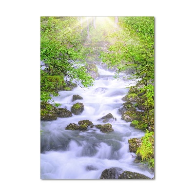 Bild aus glas vertikales Gebirgsbach