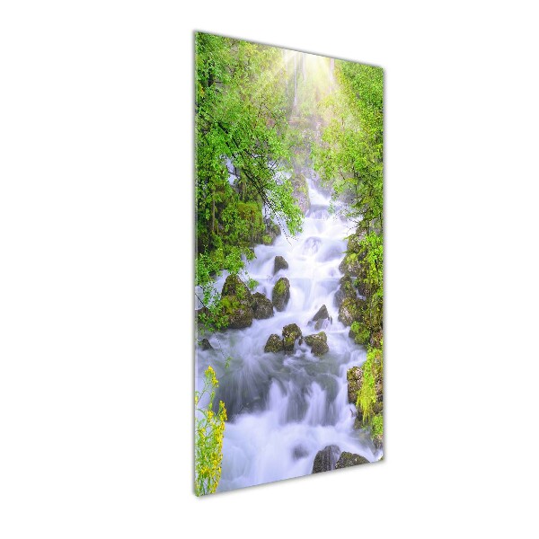 Bild aus glas vertikales Gebirgsbach