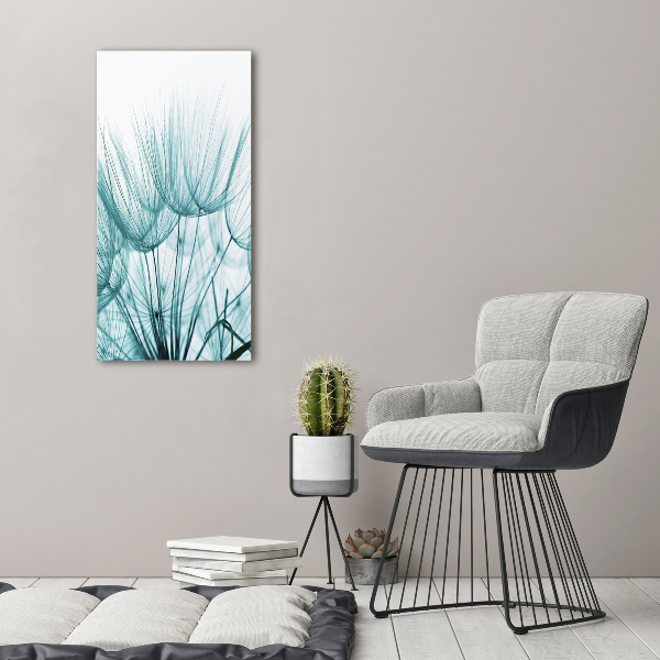 Glasbild vertikales Löwenzahnsamen