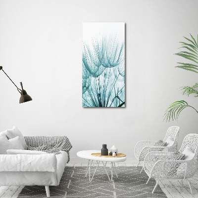 Glasbild vertikales Löwenzahnsamen