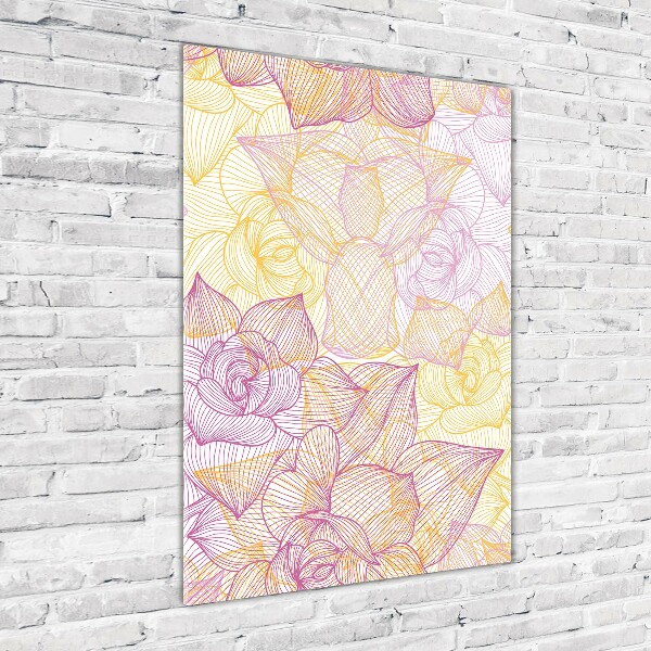 Bild aus glas vertikales Blumen