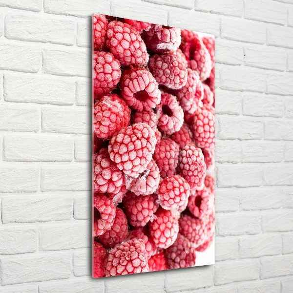 Glasbild vertikales Himbeeren