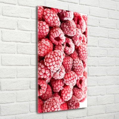 Glasbild vertikales Himbeeren