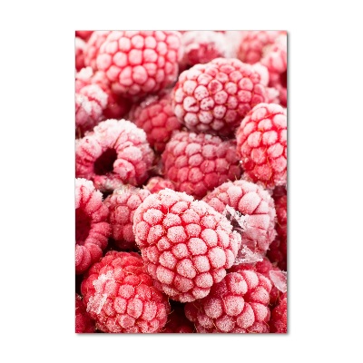 Glasbild vertikales Himbeeren