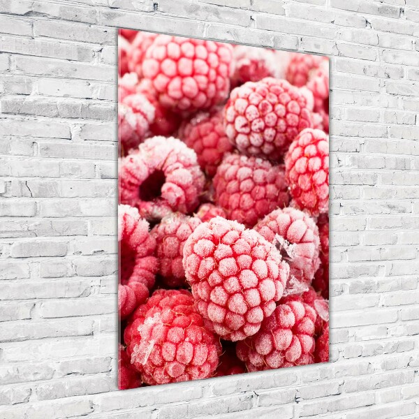 Glasbild vertikales Himbeeren