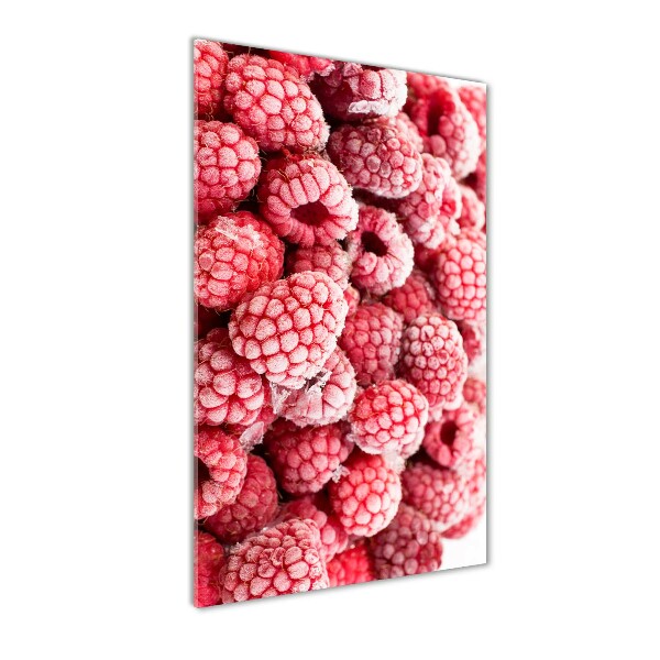Glasbild vertikales Himbeeren