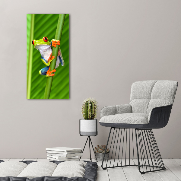 Glasbild vertikales Europäischer Laubfrosch