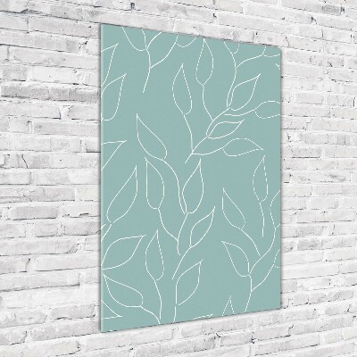 Glasbild vertikales Blätter