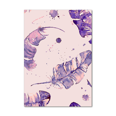 Glasbild vertikales Federn