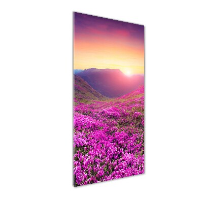 Glasbild vertikales Rhododendronberge
