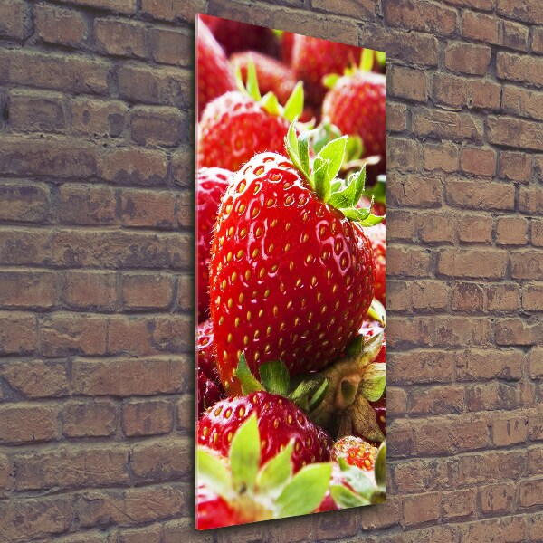 Foto auf glas vertikales Erdbeeren