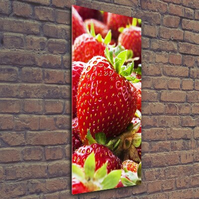 Foto auf glas vertikales Erdbeeren