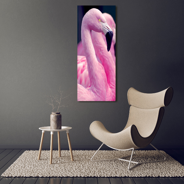 Foto auf glas vertikales Flamingos
