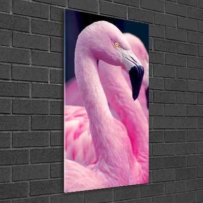 Foto auf glas vertikales Flamingos